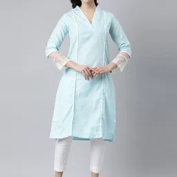Samhitas V-Neck Thread Work Panelled Straight Kurta-picture-42