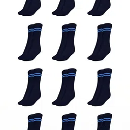 MUKHAKSH Kids 12 Pairs Sky Blue Strip Socks-image-31