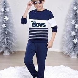 GCYX Navy Blue Cotton Blend Clothing Set-image-38