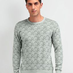 Arrow Men Chevron Printed Cotton Pullover-image-33