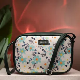 Anouk Floral Printed PU Half Moon Sling Bag-56