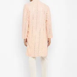 Devyom Men Embroidered Regular Thread Work Kurta with Pyjamas image 4