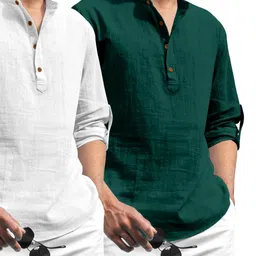 Fifth U White Blended Kurtas-42