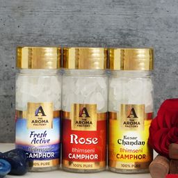 The Aroma Factory 3Pc White Fresh, Rose, Chandan Bhimseni Camphor Tablets-26