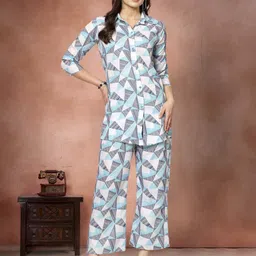 all about you Printed Shirt Collar Shirt & Trousers Co-Ords-image-81