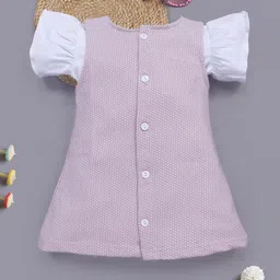 Hijo Kids Wear Girls Self Design Flutter Sleeves A-Line Dress-image-34