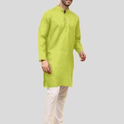 ANUJ FASHION Men Cotton Solid Straight Kurta-image-11