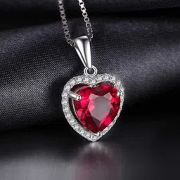 Bling Queen Silver-Plated Heart Shaped Pendants With Chains-11