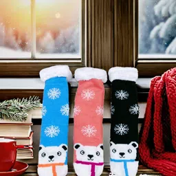 Butterthief Unisex Pack Of 3 Printed Calf-Length Sherpa Socks-image-58