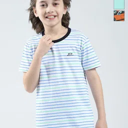 Monte Carlo Boys Pack Of 3 Striped Printed Cotton Regular Fit T-shirt-picture-13