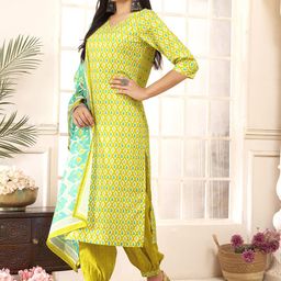 anouk rustic Anouk Women Printed Regular Kurta with Trousers & With Dupatta image 3