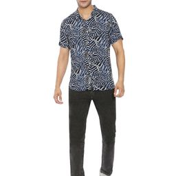 HAUTEMODA Men Floral Printed Spread Collar Pure Cotton Casual Shirt-image-31