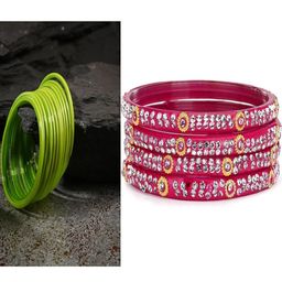 SOMIL Set of 16 Green Alloy Artificial Stones & Beads Bangles-image-68