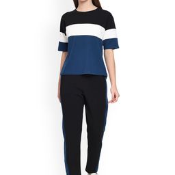 BOMBSHELL Colourblocked Short Sleeves T-Shirt With Trousers-image-94