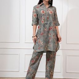 Vishudh Women Printed Tunic With Regular Pants Co-Ord Set-image-31