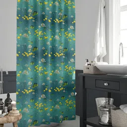 ArtzFolio Green & Yellow Printed Waterproof Shower Curtains-49