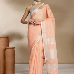 Anouk Rustic Striped Woven Design Zari Saree-picture-24