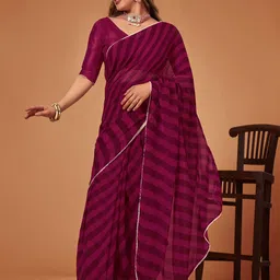 limtd Printed Embroidered Pure Georgette Ready to Wear Leheriya Saree-picture-12