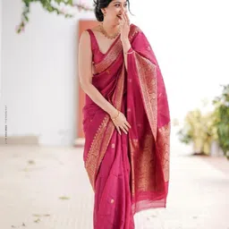 Flosive Ethnic Motifs Zari Art Silk Banarasi Saree-46