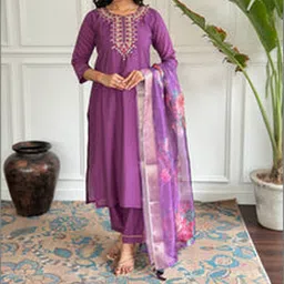 DIVASTRI Adults-Women Purple Kurta Sets-picture-29