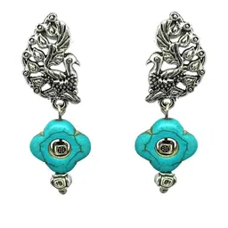 Gurjari Jewellers Peacoke2 Tops with Flower Turquoise earring-image-90