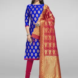 SAINOOR Floral woven Design Unstitched Dress Material-image-60