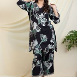 DEEBACO Plus Size Printed Tunic & palazzo Co-Ords-9