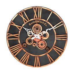 RANDOM Black & Brown Printed Contemporary Wall Clock-49