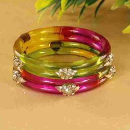 NMII Set Of 2 Glass Crystal Studded Kada Bangles-53