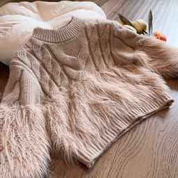 FOREVER FRIDAY Girls Cable Knit Pullover with Fuzzy Detail-image-27