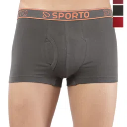 Sporto by Macho Men 4-Pcs Super Combed Cotton Mid-Rise Trunks Sprto_M1022-CH1-M1-Olv1-R1-L-picture-40