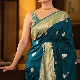 KALINI Woven Design Zari Silk Blend Designer Banarasi Saree-image-14