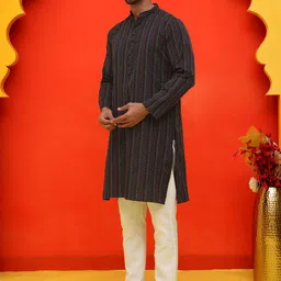 Anouk Rustic Men Regular Kurta with Pyjamas image 3