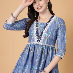 God Bless Floral Print Peplum Top-image-87