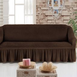 MULTITEX Brown Solid Polyester Sofa Cover-picture-26