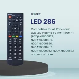 RESORB LED 286 Remote Compatible with All Most Panasonic LCD LED Plasma TV RM-1180M -1 Compatible with Panasonic LCD LED Plasma TV RM-1180M -1 Remote Controller image 2