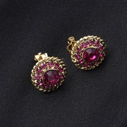 FirstBlush Gold-Plated Artificial Stones Studded Non Pierced Earrings-58