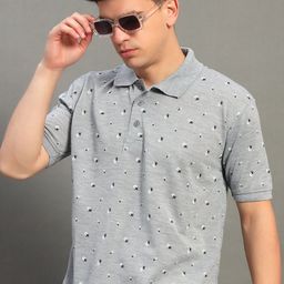 GET GOLF Men Printed Polo Collar T-shirt-image-74