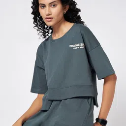 Ajile by Pantaloons Extended Sleeves Cotton Top-image-48