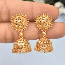 MEIRA JEWELLERY Dome Shaped Jhumkas-picture-10