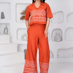 KIAARON Embroidered Shirt Collar Shirt With Trousers Co-Ords Set-picture-51
