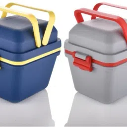 DUEWELL PACK OF 2 Dieting Airtight Lunch Box for 3 compartment with box 3 Containers Lunch Box-11