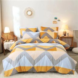 240 TC Microfiber King Geometric Fitted (Elastic) Bedsheet-26