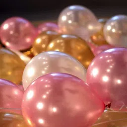 Solid Metallic Finish Latex Birthday Balloons, Pink/Gold/White (Pack of 50) Balloon-image-51