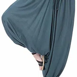 Solid Cotton Rayon Blend Women Harem Pants-image-7