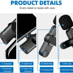 explorer ™ K8 Wireless Microphone Recording Live Broadcast Mic For Android Youtubers Collar Mic image 4