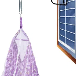 Newborn Baby Boys and Girls Sleep Cotton Hanging Swing Cradle with Metal Hanger-17