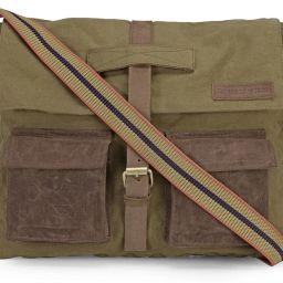 Green Men Messenger Bag - Extra Large Distress Finish Crossbody Canvas Sling Bag-image-37