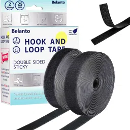 Self Adhesive Hook and Loop Tape for Mosquito Net Mounting Office Home 2m x 25mm Stick-on Velcro-14