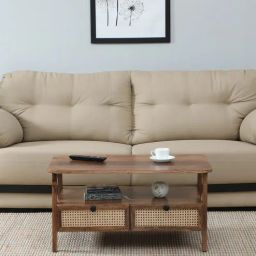 woodsworth from pepperfry Baarn Mango Wood Small Coffee Table In Rustic Teak Finish-picture-2